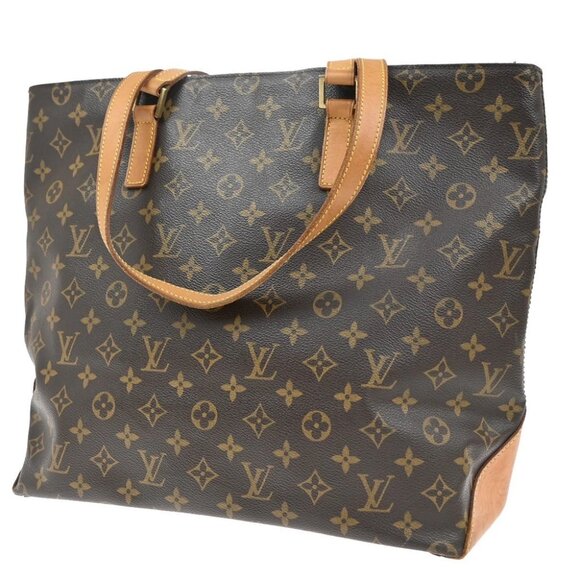 LOUIS VUITTON Cabas Mezzo Shoulder Bag Monogram Leather Brown - Picture 1 of 16